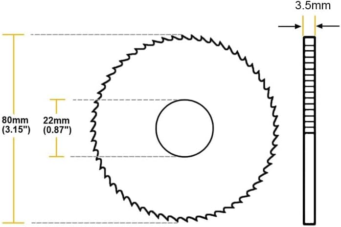 Lyxdwrc 1 peça hss serra lâminas 80mm 60 t roda de corte circular 1.0 1.2 1.5 2,0 2,5 3,0 3,5 4,0 5,0 mm de espessura 22mm Arbor
