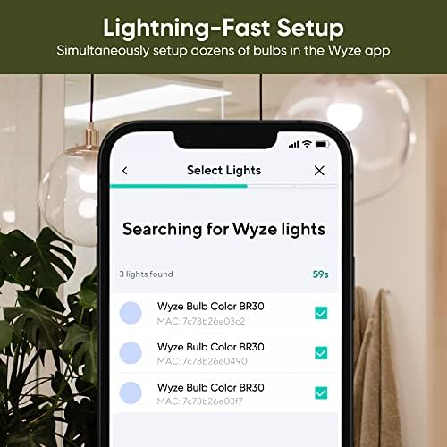 Wyze Bulb Color, BR30 Wi-Fi Smart Bulb, E26 Base, 75W equivalente 950 lúmens, 16 milhões de cores e branco sintonizável, compatível