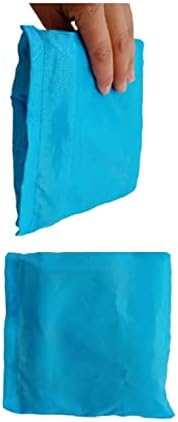 Bolsa de roupa de viagem pequena, bolsa de roupas sujas dobráveis ​​de nylon com alça e cordão, organizador de roupas laváveis ​​para máquina, adequado para camping, fitness, 20 x 18,5, azul