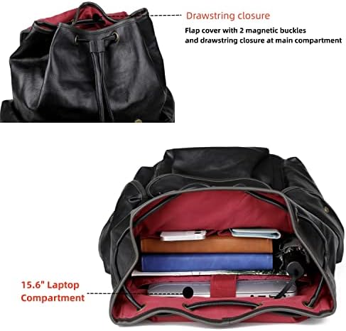 Couro de 15,6 polegadas Backpack Backping Camping Backpack Backpack Satchel Bookbag Backpack Casual Backpack CN-01