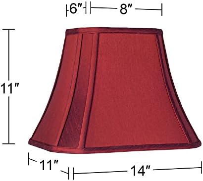 Sombra de lâmpada média de caça média vermelha de corte vermelho 8 de largura e 6 de profundidade no topo x 14 de