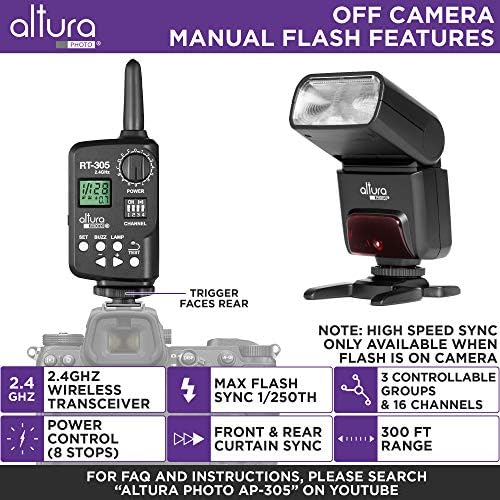 Alta Photo AP-305N Câmera Flash Light com gatilho manual para Nikon D3500 D3400 D3300 D5600 D5500 D5300 D850 D780 D750 D7500 D7200