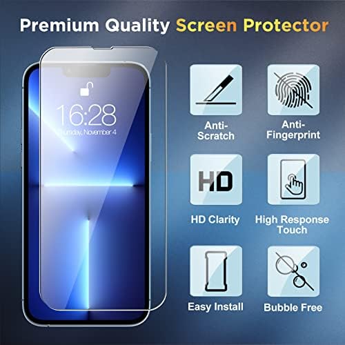 Protetor de tela de vidro de pacote Denyunuo para iPhone 13 Pro MAX 6,7 polegadas com 3 protetor de lente de câmera de 3 pacote,