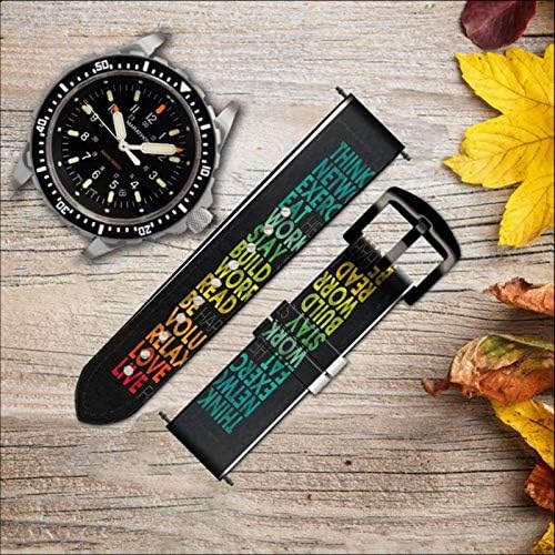 CA0811 Pense palavras positivas citações de couro Smart relógio Band Strap for Wristwatch smartwatch smart watch size