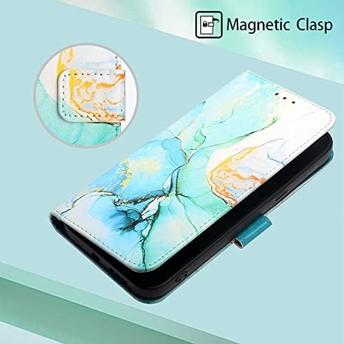 MEIKONST SAMSUNG A53 5G CASE, Galaxy A53 5G Caixa de carteira PU PU com suporte de cartão Kickstand Clop Flip Flip Protection Cover para Samsung A53 5G, YBL Green