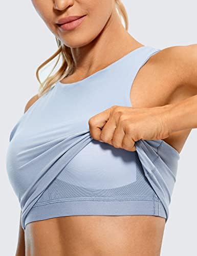 Tamas de treino do pescoço do pescoço do CRZ Yoga High - Com as camisas esportivas esportivas esportivas de Bra Racerback