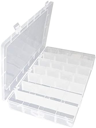 Caixa de organizador de cordas de plástico JutaGoss com divisores, 13,58x8.46x1,77 polegadas, recipientes de armazenamento
