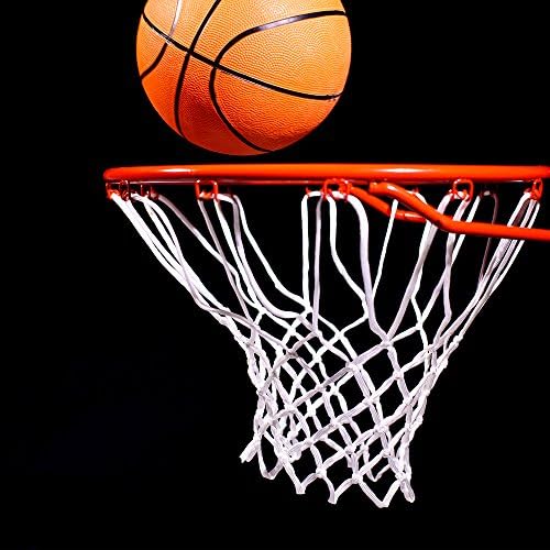 Rede de basquete de nylon branca de artigos esportivos da coroa
