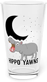 Cerveja de vidro de cerveja 16oz novidade hipopótamo boceja cômica Nightdress Nightie roupas hilariantes título padrão