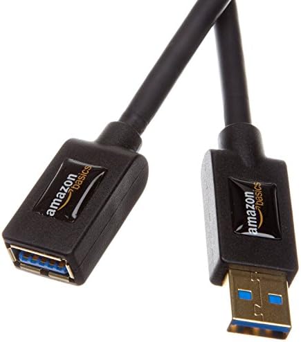 Basics USB 3.0 Cabo de extensão- Adapador A-Male a Feminino- Cabo de extensão AD-MASE- 6,5 pés e USB 3.0- A adaptador