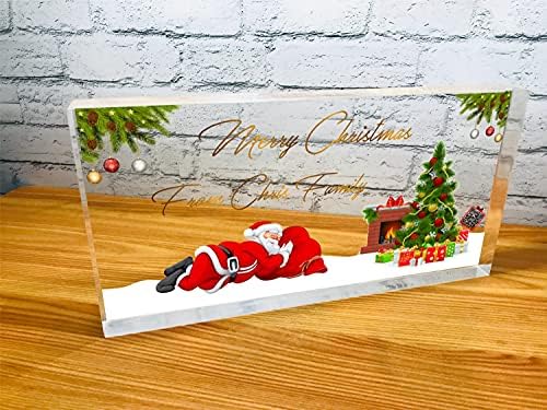 Presente de Natal de Ooclas, presente personalizado em bloco de vidro de acrílico cristalino, desejo de Natal para seus amigos, família