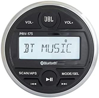 Motão Bluetooth USB Marine Receiver Bundle Combo com Remote, 4x 6,5 225 W 225W Black Marine LED Speaker, Interface USB/AUX, Antena
