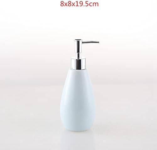 Dispensador de sabão de cerâmica Huijie com bomba para cozinha de banheiro - garrafa de loção de cor sólida européia de 360 ​​ml, garrafas líquidas recarregáveis ​​decorações de dispensador de mão, 2.360ml