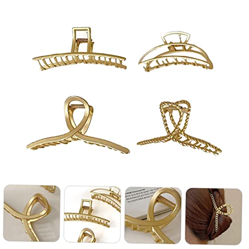 Esmolhe 4pcs garra strass barretas para cabelos para cabelos grossos clipes de cabelo francês barrette metal clipe polvo clipe