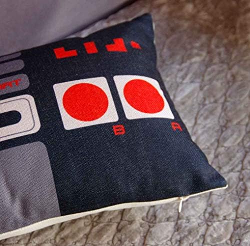 Favdec Decorative Game Pad almofada de travesseiro 12 polegadas x 20 polegadas, jogue a tampa do travesseiro com padrão de gamepad, apenas capa