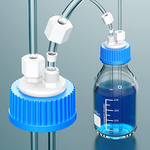 Distribuidor múltiplo para garrafas GL45 Inserir feita de PTFE, Cap boné de cromatografia líquida, tampas de entrega