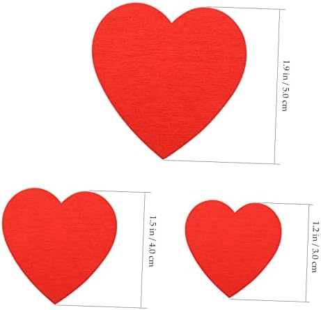 Aboofan 30pcs vermelho amor lascas de madeira mesa de casamento decoração de ornamentos rústicos decoração de casa vermelha em forma de coração cutilt wood cutout cutout corações de madeira vermelha cortes de madeira