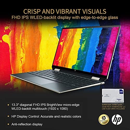 HP Spectre X360 Gem Cut 13,3 FHD Touch Laptop, Intel i7-1065g7, 16 GB de RAM, 1 TB SSD, Bang & Olufsen, leitor de