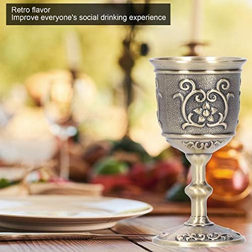 Cálice oumefar, copo de vinhos retrô vintage cilizante metal em relevo europeu Royal Chalice Whisky Drink Party Supplies DrinkingCup