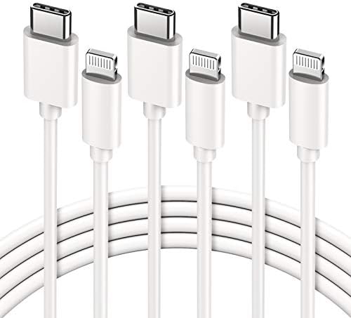 iPhone 14 Cabo de carregamento rápido 3 pacote de 6 pés USB C para Cabo Lightning - Cabo de carregamento PD2.0 com certificação