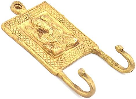 Prateleira indiana 6 ganchos de embalagem para chaves decoração de parede | Gancho do casaco de parede dourada | Ganchos vintage