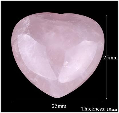 Comidox Natural Precious Stone/Rose Quartz Decoração do coração, escultura em formato de cristal rosa, cura para cura amor