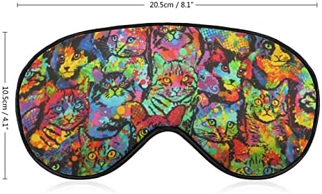 Rainbow Cats Tampa de máscara de olho macio de sombra eficaz conforto máscara de sono com alça elástica ajustável