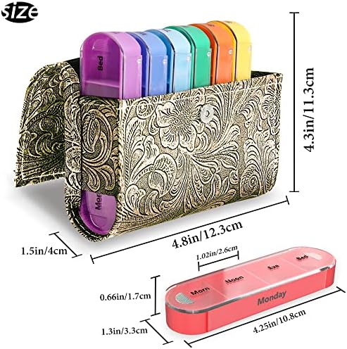 Organizador da pílula, Lizimandu Weekly Travel Pill Case Box Lembrete diariamente AM PM, dia da noite 7 Compartimentos, por 4