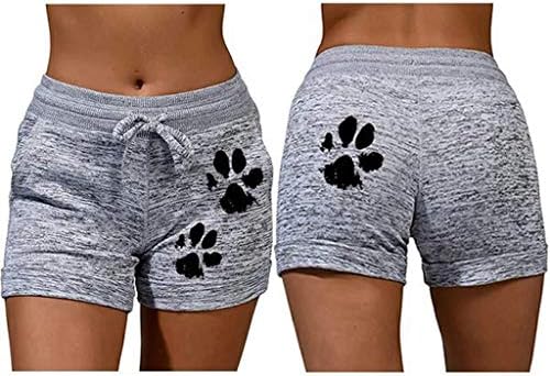 IOPQO Fashion Print Sports Casual Shorts curtos Mulheres calças de ioga de secagem rápida