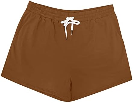 shorts de suor de eooio feminino shorts de cintura elástica de verão com cordão de cordão solto casual básico shorts