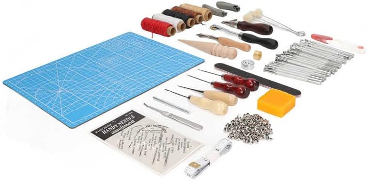Kit de costura de couro Ferramentas de artesanato de couro DIY para carimbo para iniciantes