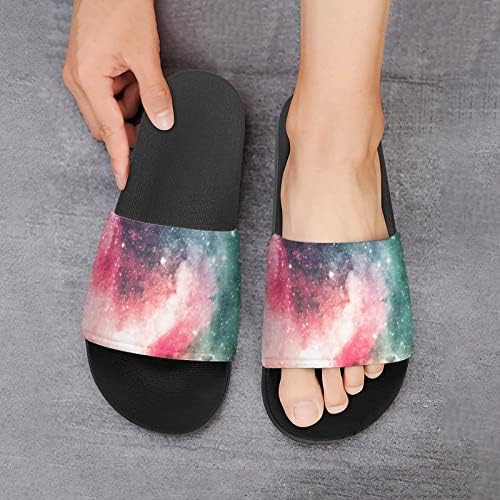 Sandálias de galáxia fantásticas não deslizam chinelos de dedo do pé para massagem banho de chuveiro