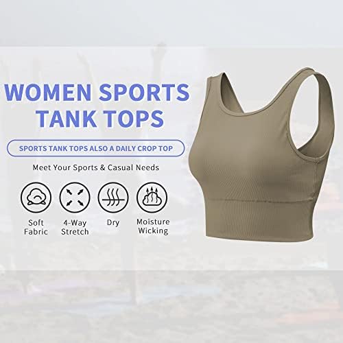 Tampas de colheita de treino Tampas para mulheres Camisas sem mangas de conforto sólido para fitness de fitness de esportes