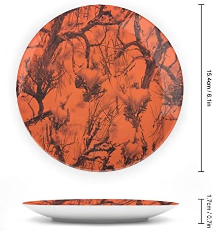 Camo laranja Treescustom Photo Bone China Decorativa Personalidade Cerâmica Placa Crafts Para Mulheres Presentes de Men