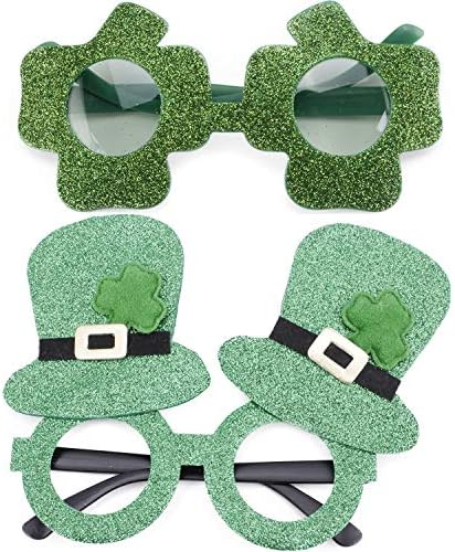 8 Pacote de pacote de St. Patrick Decoração Green Shamrock Farnet Clover Glasses Kit