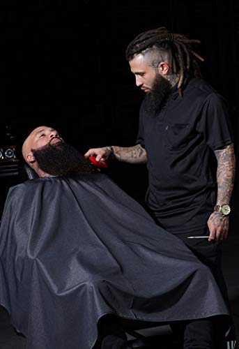 Barbeiro forte O pólo de barbeiro, preto masculino, repelente de cabelo, painéis laterais de malha com ventilação ultra leve