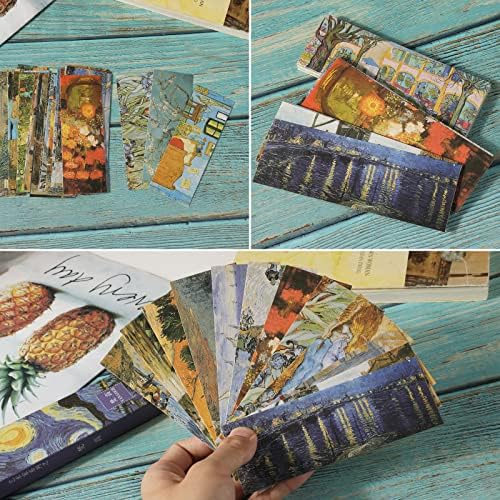 MWOOT 30 peças Pintura de arte marcadores de papel, Van Gogh Art Painting Página Pasta marcador Conjunto de marcadores, Page Clip