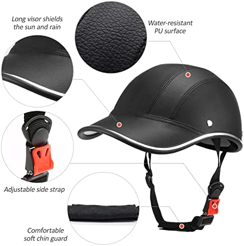 Capacetes de beisebol de bicicleta Capacetes de bicicleta adultos- capacete de segurança de couro abds com cinta ajustável
