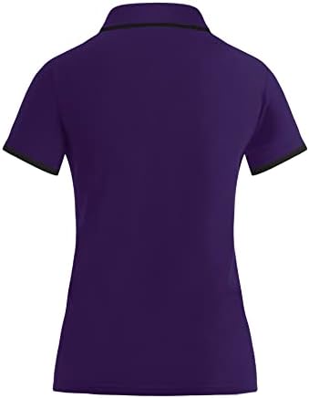 Camisas pólo luyaa para mulheres camisas de golfe com colarinho curto V camiseta de pescoço botão para baixo túnica