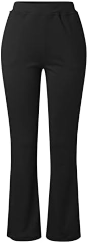 Calças de ioga Yubnlvae com bolsos para mulheres plus size bootcut perna larga elástica cintura alta solta calça esportiva casual