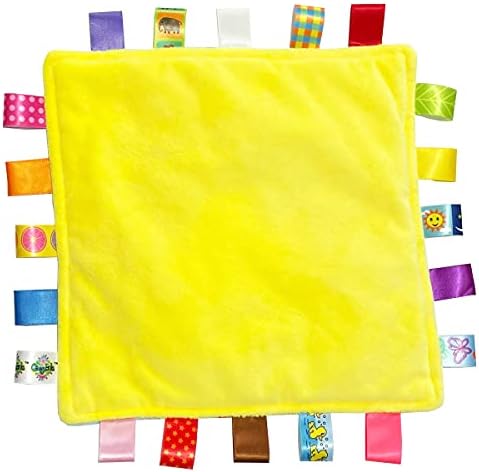 1 PC Soft Baby Tag Bobet, 10.4x10.4inch Coberto de segurança Taggy fofo, Presente de cobertor colorido para bebê