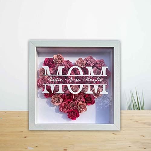 Caixa de sombra de flor de mamãe personalizada com nome para o Dia das Mães Custom 1-12 Nomes Mã