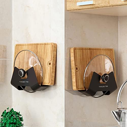 Songbirdth Pot Rack Ventilation Free Punch Excelente suporte para a tábua de corte de parede Black Pan Black