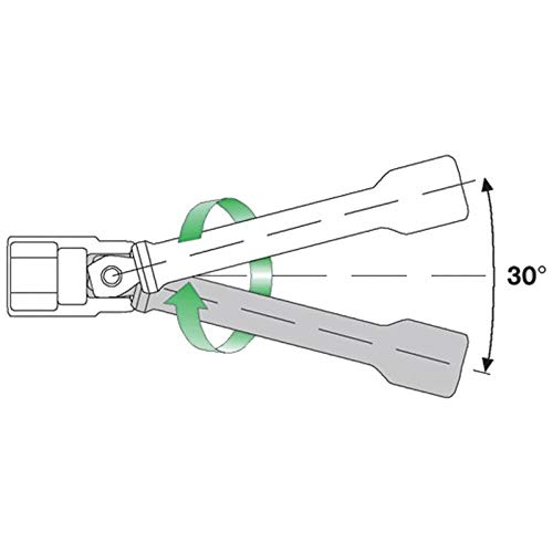 Stahlwille 11010016 405W Extensão de tração de ondas com tração quadrada de 1/4 , 4 tamanho, 100 mm de comprimento, ângulo de articulação de 8 graus, torque máximo de 40 nm, feito de aço de liga cromo com revestimento cromo, fabricado na Alemanha