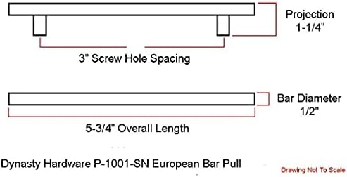 Dinastia Hardware P-1001-26 Gabinete de estilo de barropéia europeu Pull 5-3/4 Chrome polida