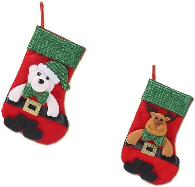 Kaiwu Christmas Stocking Christmas Stage Família Meias Mini decorações de meia para gnome Decoração de Natal pendurada
