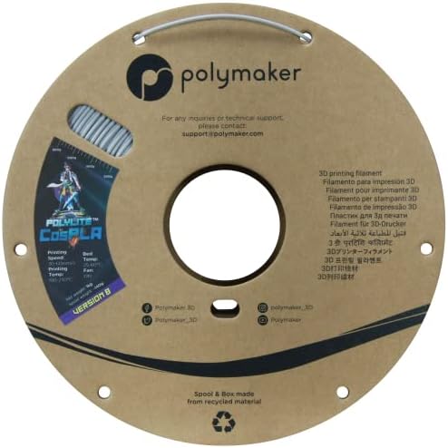Polymaker Fácil de lixar e tinta PLA Filamento de 1,75 mm Cospla, 1 kg PLA 3D Filamento de impressora 1.75 - Polilito 1.75 PLA Filamento