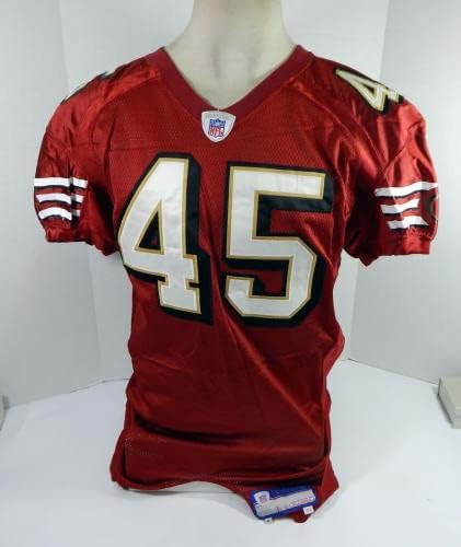 2004 San Francisco 49ers Zak Keasey 45 Jogo emitido Red Jersey 46 DP30882 - Jogo da NFL não assinado