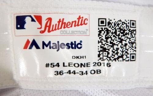 Arizona Diamondbacks Dominic Leone 54 Game usou calças brancas 36-44-34 47-Jogo usado calças MLB usadas
