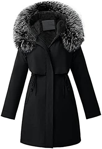 Jaqueta de pesos pesados ​​casaco de inverno quente engrosse algodão artificial -capuz com capuz de grama de capuz casual para mulheres